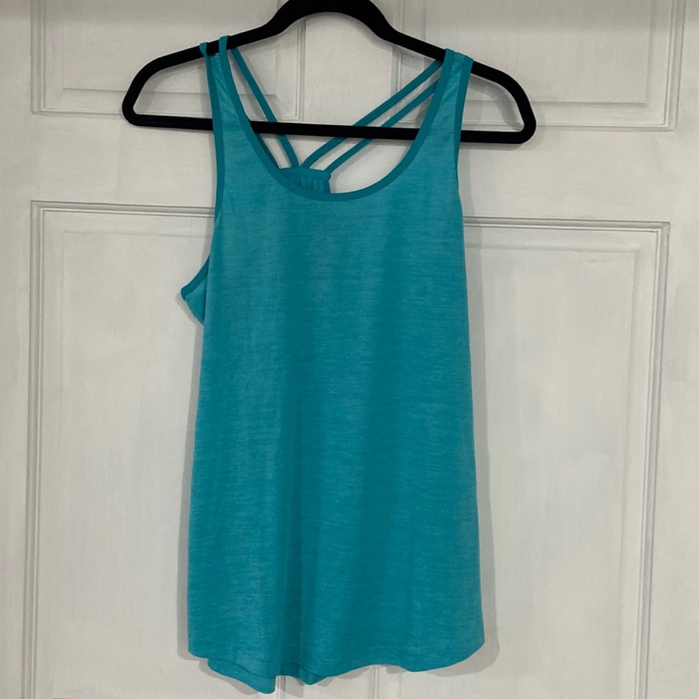New blue sleeveless top.